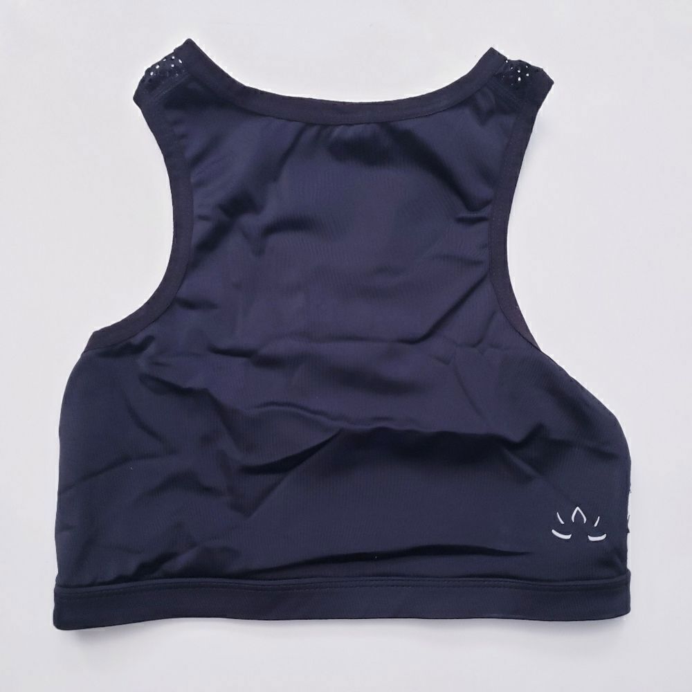 Beyond Yoga Black High Neck Mesh Back Sports Bra